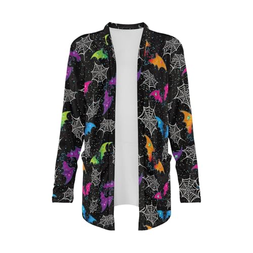 Image of Forchrinse Red Ladybug Cardigan for Women Causal Long Sleeve Open Front Cardigans Sweater Fashion 2024 Fall Coat with Pockets