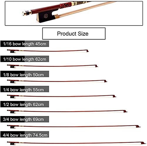 Amzz Advance 4/4 Full Size Violin Bow Pernambuco Violin Bow Real Horse Hair Octagonal Stick (Brazilwood Bow 4/4) #TOP5
