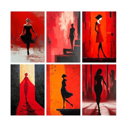 Image of SiddArtify Abstract Woman Wall Art Prints Set - Modern Silhouette Poster Decor for Living Room Bedroom Office - 12x18 inch Board Pack of 6