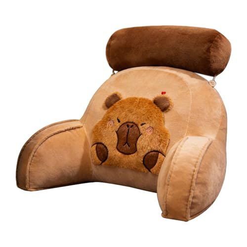 Generisch Cojín de asiento para la cama | Cojín ergonómico de salón diseño Capybara, bonito cojín para el salón, para apoyo lumbar, cuello y espalda, para dormir, sentarse, ver la televisión y
