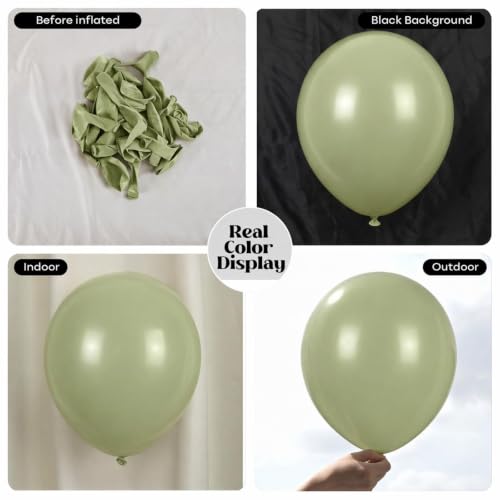 Image of Togvu Sage Green Balloons, 50Pack 12 Inch Light Green Latex Party Balloons