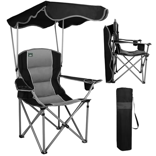 Northroad Folding Camping Chairs with Canopy Shade, Beach...
