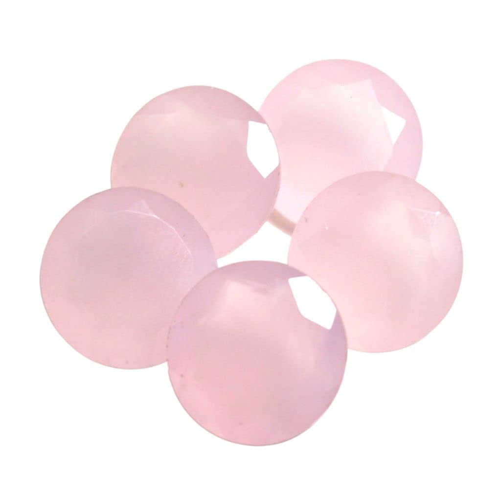 JewelryGiftNatural Rose Quartz at Wholesale Rate (Rs 37.5/Carat) Fine Quality Faceted Round Shape गुलाबी स्फटिक Loose Gemstone for Reselling Astrologers Jewellers Rashi Ratan for Jewelry Making