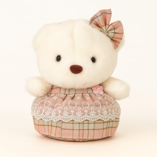 Image of Strawberry Hooded Bunny Plush Toy for Kids | Cute Soft Rabbit Stuffed Animal Doll | Ideal Gift for Girls & Boys (20 cm, White & Pink)