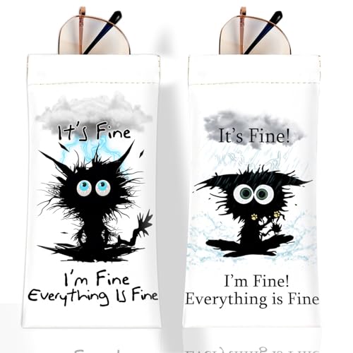Image of Anikathy 2Pcs Sunglass Eyeglass Glasses Case Soft PU Leather with Cleaning Cloth Cute Glasses Pouch Bag for Men Women Girs