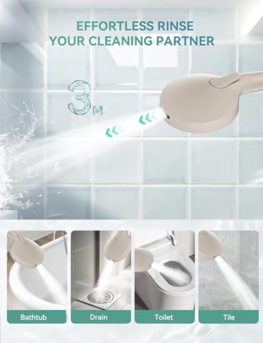 Image of Magichome Shower Head with Handheld, High Pressure 10-Spray Detachable Chrome Showerhead with Stainless Steel Hose,Matte Khaki