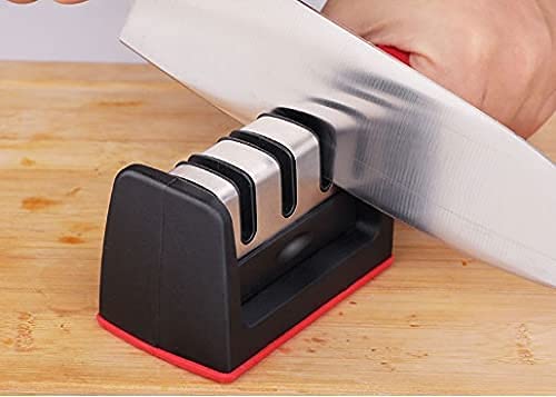 HSWYJJPFB Messerschärfer Profi Messerschleifer 3 in 1 langlebig, rot, geeignet für Haushalt, Reparatur, Hilft bei der… – Bild 6