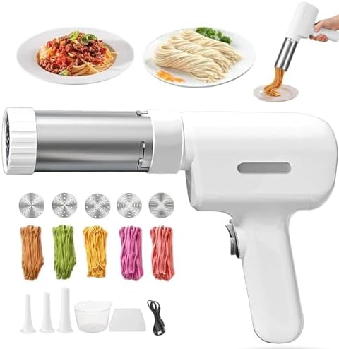 5-in-1 Electric Noodle Maker - Automatic Pasta & Sausage Machine with Multiple Molds for Easy Homemade Noodles, Perfect for Family Meals and Cooking Enthusiasts