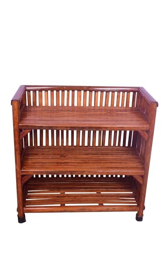 3-Tier Bamboo Storage Rack, Shoe Organiser, Multipurpose Shelf