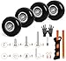 Luggage Wheels Replacement Kit 4PC Diameter 1.6in/40mm Thick 0.7in/17mm PU Wheels with Ball Bearing 3 Size Axles Full Set Repair Tool for Suitcase Trolley Bag Draw-bar Travel Box