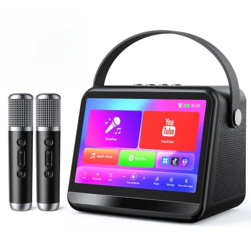 Ankuka Máquina de karaoke con 2 micrófonos
