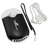 ESUMIC Portable Mini Air Conditioner Travel Handheld USB Rechargeable Cooling Fan for Summer (Black)