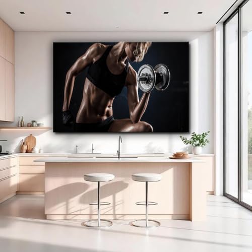MYRZATHIS Sexy women's fitness and bodybuilding motivational theme Poster wall art canvas wall decoration suitable for wall decoration in bedrooms kitchens and living rooms (Unframed,16×24 inch) - Image 2
