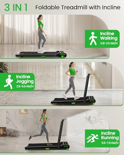 Image of Walking Pad with Incline, Akluer Incline Treadmills for Home, 2.5 HP Under Desk Treadmill Small with Remote Control, Walking Pad Small Treadmill with LED Display