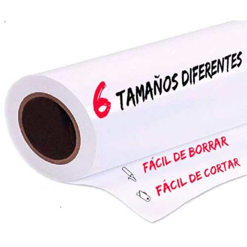 Pizarra Adhesiva Blanca Profesional, con Rollo Autoadhesivo, para Oficinas, Hogares y Cocinas (100 x 122 cm)