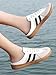 Geerta Women's Fashionable Contrast Mesh Design Lace Up Walking Shoes, Casual Slides Breathable Comfortable Sports Shoes, Female All-Match Round Toe Slip On for Daily Wear Girl (Black and White,9)