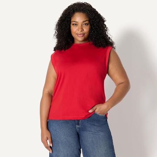 Image of Amazon Essentials Women's Relaxed-Fit Cotton Muscle Tee