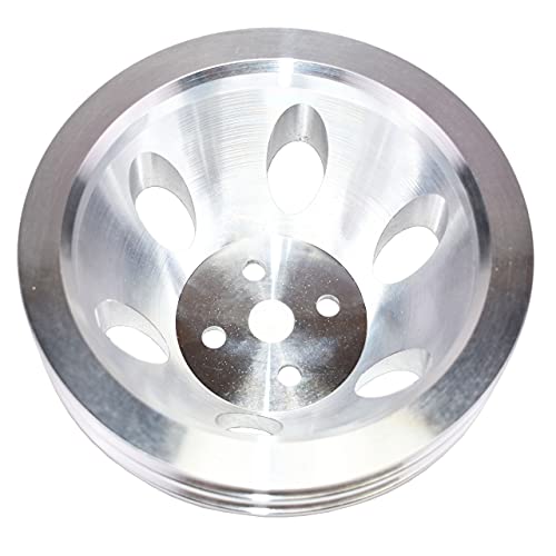 A-Team Performance - Short Water Pump Swp Single-Groove Aluminum Crankshaft Pulley - Compatible With Small Block Chevrolet 262 302 400 #TOP5