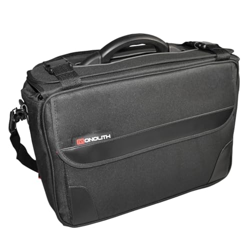 monolith 2000002168 - Pilotenkoffer Soft aus Nylon, Aktenkoffer 21 Liter, 15,6 Zoll Laptopfach, schwarz