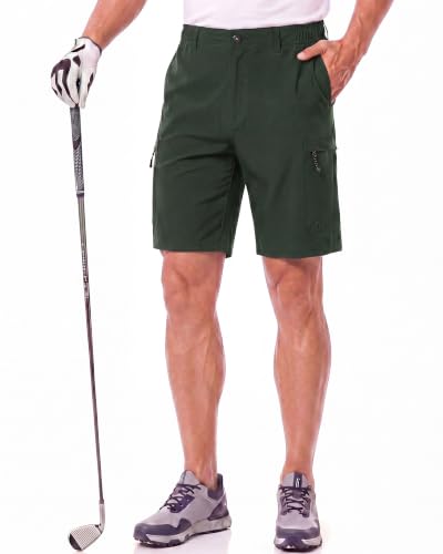 Maamgic Golf Shorts Mens UK 9 with 6 Pockets Breathable Quick Dry Mens Stretch Shorts Water Repellent Lightweight for Outdoor Casual Wear