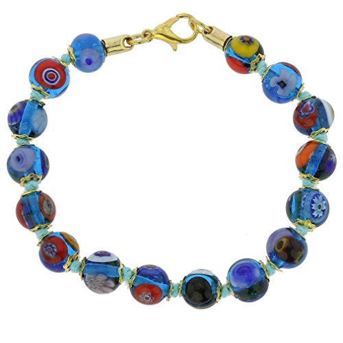Preisvergleich Produktbild Glass Of Venice Murano Mosaik Armband - Transparent Blau