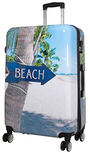 Bowatex Großer Koffer mit Beach Strand Motiv Reisekoffer 77 cm 100 Liter