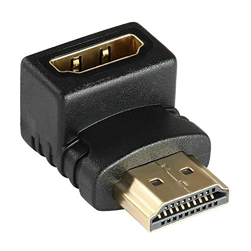 Image of 90 Degree Right Angle HDMI Adapter Male to Female, 90 Degree HDMI Bend, L-Shaped HDMI Jointer