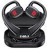 Open Ear Bluetooth Headphones Stereo Sound Clear Call Air-Conduction Wireless Charging Case LED Digital Display Ear Hook Earbuds Headset with Microphone Waterproof Earphones for Sport Workout Running
