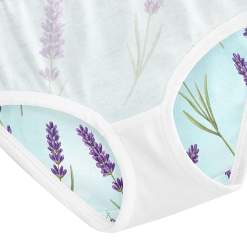Toddler Girl Panties, Lavender Flowers Purple Blossoms Girls' Cotton Brief Underwear, 2–8 Years4