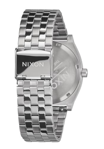 Image of Nixon Time Teller A045. 100m Water Resistant Watch (37mm Stainless Steel Watch Face), Silver /Byron Blue, Mens Standard, Time Teller
