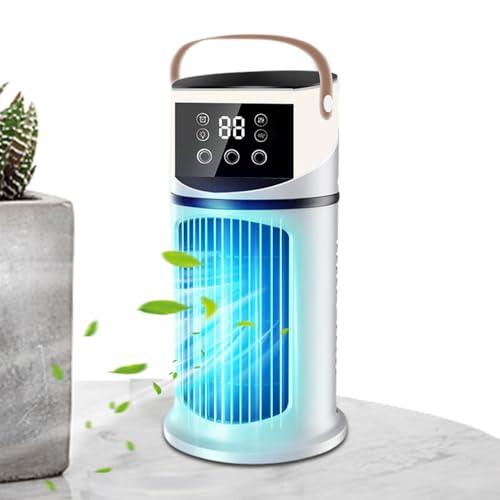 Ventilateur Mobile, Ventilateur de bureau, Climatiseur Mobile pour Intérieur | Réglable 9 Vitesses avec Éclairage LED pour Dormir, Travailler et Étudier