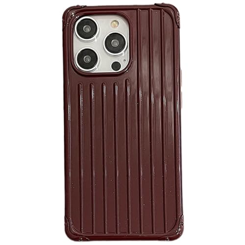 Étui de luxe pour iPhone 14 Pro Max avec paillettes rouges et design bagage chic