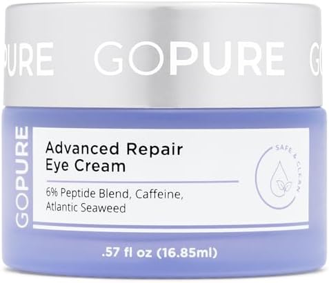 goPure Advanced Repair Eye Cream - Under Eye Cream for Puffiness, Bags, and Dark Circles, Visibly Improve the Look of Fine Lines, Wrinkles, and Crows Feet - 0.57 fl oz