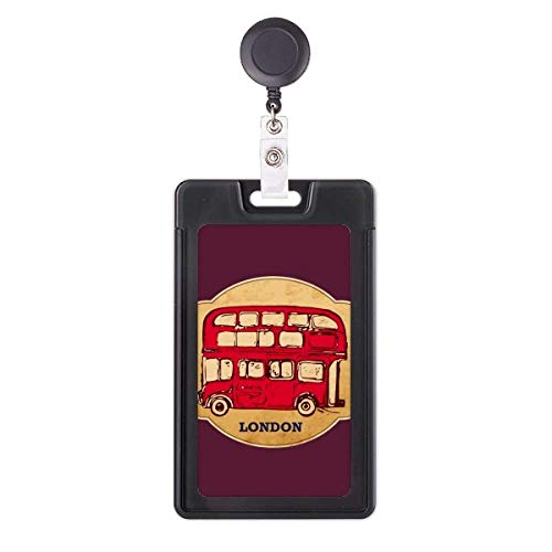Porte-badge rétractable bus rouge anti-perte pour badge professionnel