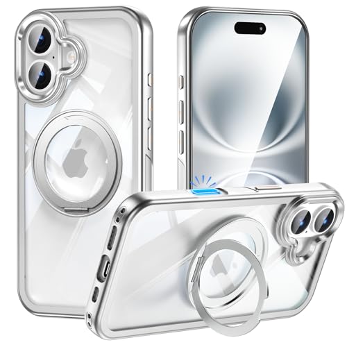 iPhone 16 �P�[�X MagSafe�Ή� �����O�X�^���h��̌^�y�c�����Ή��E���掋��/�ʋ�/�d���ɕ֗��z �p�x�����\ �N���A�P�[�X ���b�L�t���[�� ����d�グ �ϏՌ� �J�����ی� ���C�����X�[�d�Ή� �X�g���b�v�z�[���t�� �y�� ���^ �A�C�t�H��16