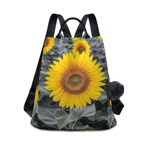 Sac à dos tournesol tendance vintage pour femme sacoche scolaire fleurie