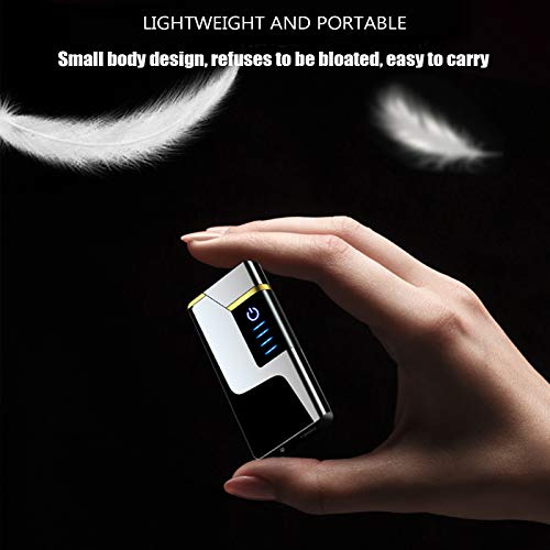 Electric Lighter LED Battery Indicator Safety Switch USB Rechargeable Lighter Windproof Lighter for Camping Fire Starter Hunting Backpacking Hiking - Image 5