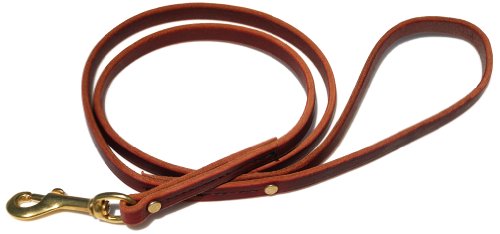 RAM Signature K9 Standard Leather Leash, 4-Feet x 1/2-Inch, Burgundy