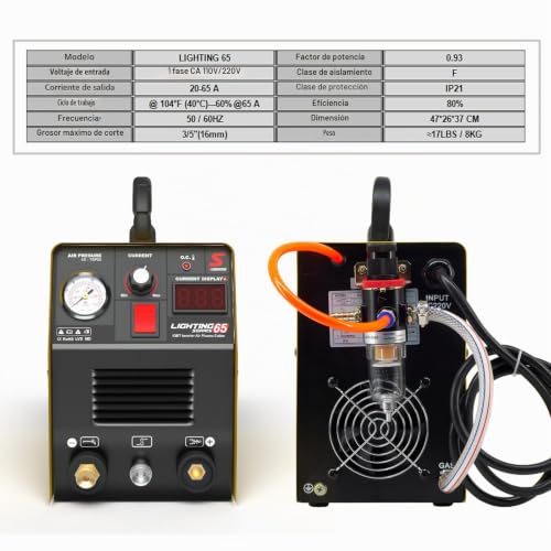 Cortador de plasma 65A SUSEMSE con inversor IGBT y corte maximo de 16mm 4