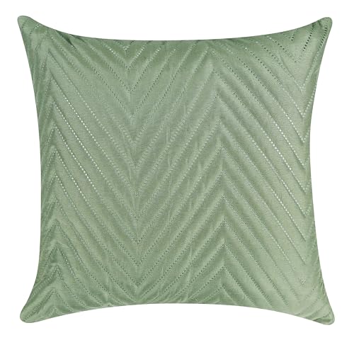 Image of RD TREND UltraSonic Microfiber Cushion Covers, 40 x 40 cm /16 x 16 inches, Set of 2, 250 TC,Back Zipper (Miltry Green)