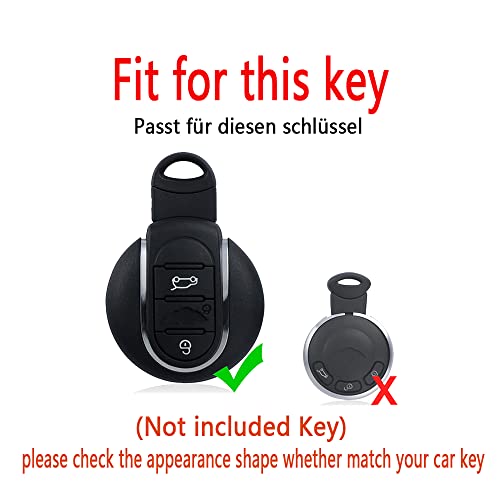 HIBEYO Smart Car Key Case Fits BMW Mini Cooper Key Case TPU Protective Cover for Mini F54 F55 F56 F57 Cabrio Clubman Countryman Key Case Key Case 3 Button Silver White - Image 2