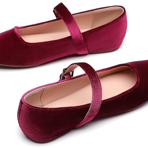 Image of Trary Mary Jane Shoes Women Woven Flats for Women Dressy Ballet Flats Squared Toe Mary Jane Flats Shoes