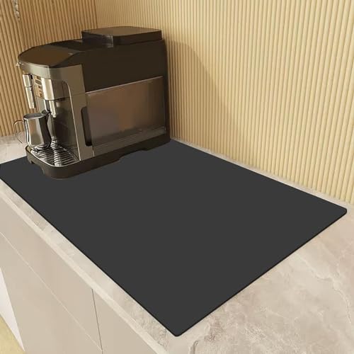Kaffeemaschinen-Silikonmatte - Große Kaffeemaschine Wasserdichte Matte, Abnehmbare Abtropfmatte, Rutschfeste Konvexe Kante Design, 40 * 60 Faltbare Rutschfeste Matte, Küchentisch Barista Matte