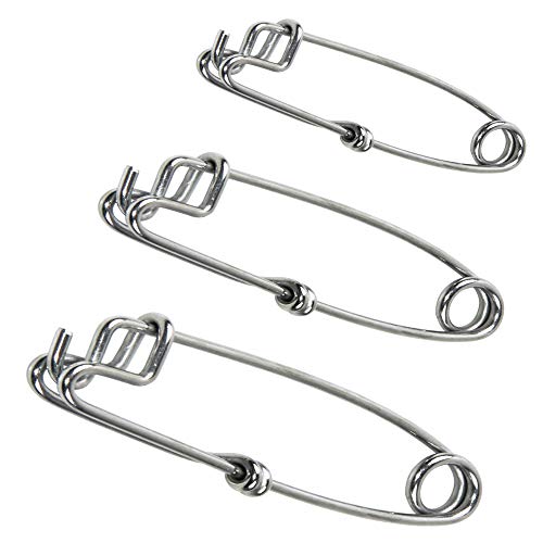 Stainless Steel Longline Snap Clips 10 PCS High Strength Branch Hanger Snap Float Line Tuna Clip Fishing Float Decoy (10pcs-2.7x100mm)