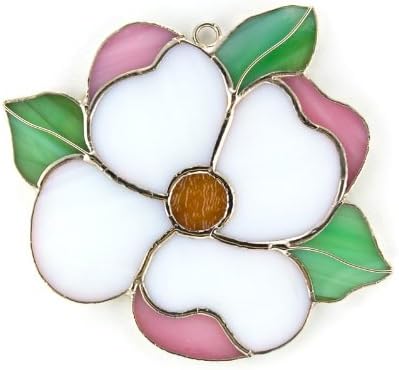 Glass Cover: White Dogwood Flower (Stained Glass/Gift/Nightlight Cover)