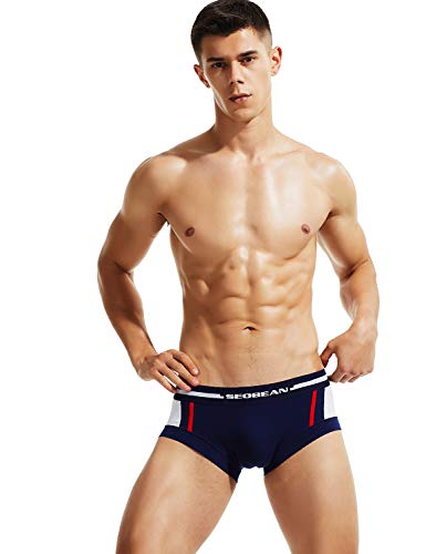 SEOBEAN Mens Sexy Low Rise Hide Cup Boxer Brief Trunks Underwear 902312