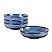 Cuencos de Porcelana para Cereales, Plato de Sopa para Ensaladera de Mesa 4 Piezas para Microondas de Desayuno, Vajilla - Azul