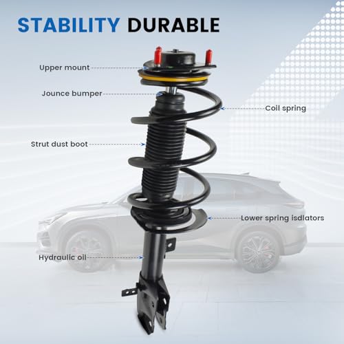 Front Struts Shock Absorbers FWD & 4WD for 2007-2012 Dodge Caliber, 2007 2008 2009 2010 Jeep Patriot & Compass, Complete Assembly Kit w/Coil Spring Struts 172367 172368 by BocraVant - Used condition - Image 5
