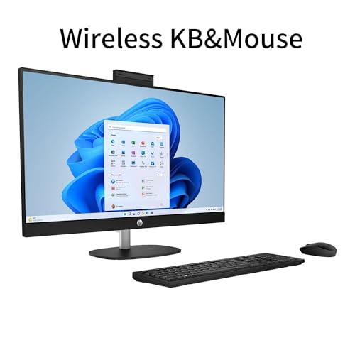 Image of HP 27 inch FHD Touchscreen IPS Anti-Glare Business All-in-One Desktop Next GEN AI PC, Intel Ultra 7 255H with Wireless Keyboard and Mouse Combo,64GB DDR5 RAM, 2TB SSD,Win 11 Pro,Black