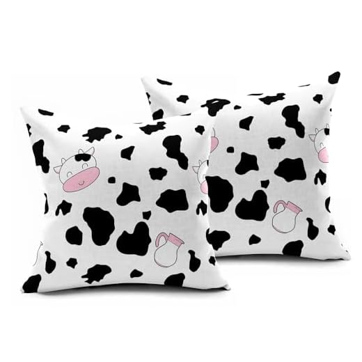 Mateju Lot de 2 Taie Oreiller 50 x 75/65 x 65cm, Taies d'oreiller en Microfibre Imprimé Vache, Housse Coussin Doux et Confortable avec Fermeture Enveloppe (65x65cm,Couleur A)